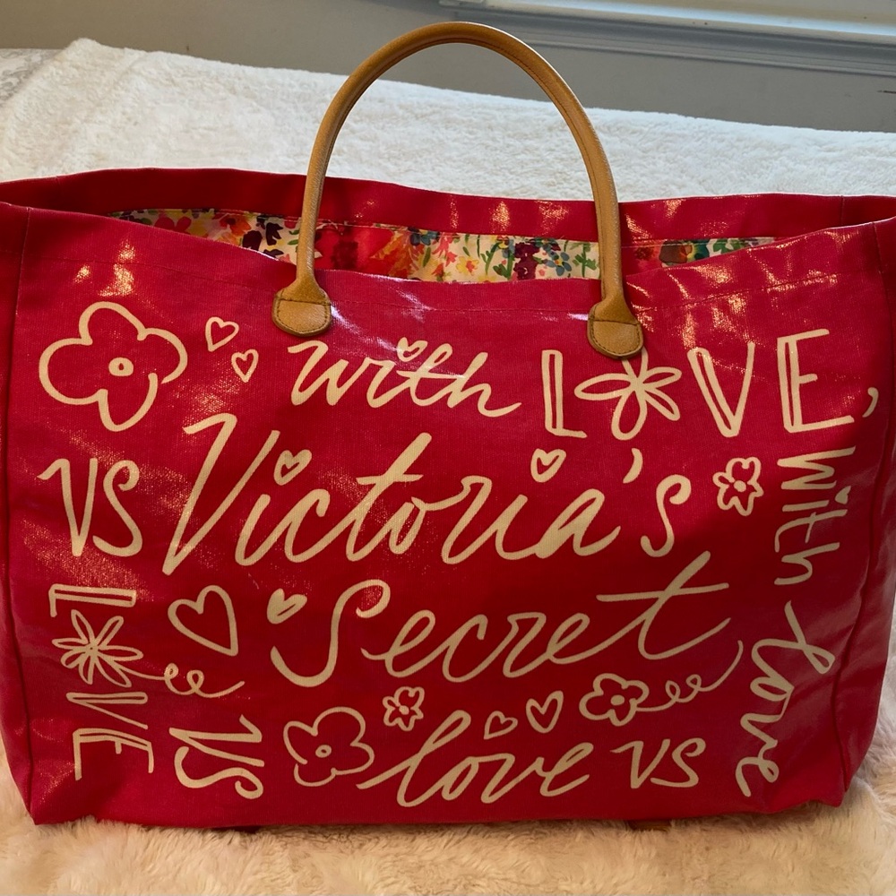 Victoria's Secret Pink Tote Bag with Glossy Finish